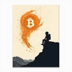 Bitcoin In The Sky 1 Canvas Print