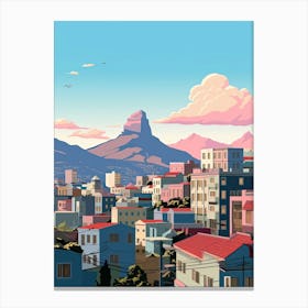 Cape Town, South Africa, Flat Illustration 2 Canvas Print