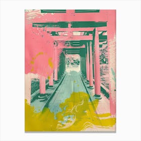 Fushimi Inari Taisha Duotone Silkscreen 3 Canvas Print