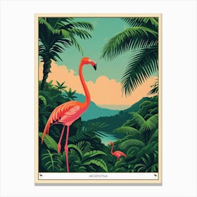 Greater Flamingo Argentina Tropical Illustration 1 Poster Canvas Print
