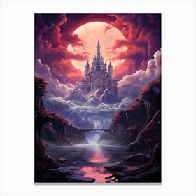 Castle Under The Moon Canvas Print