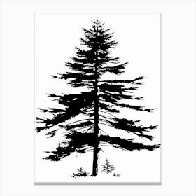 Cedar Tree Simple Geometric Nature Stencil 1 Canvas Print