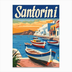 Aihrgdesign A Retro Travel Poster For Santorini Featuring A C 644015d6 C1a2 4096 9c16 9c63f83017c3 2 Canvas Print