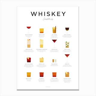 Whiskey Cocktails Minimal Canvas Print
