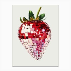 Disco Strawberry Art Print Poster, Glam Disco Strawberries, Preppy | Trendy | Kitchen Wall Art Canvas Print