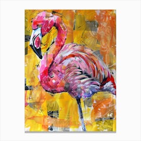 Flamingo Colourful Watercolour 4 Canvas Print