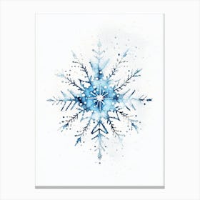Intricate, Snowflakes, Minimalist Watercolour 4 Canvas Print