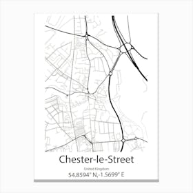 Chester Le Street,United Kingdom Minimalist Map Toile