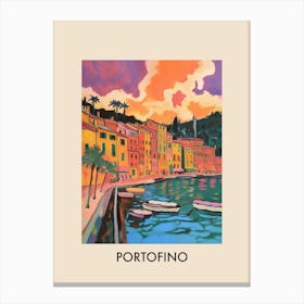 Portofino Italy 13 Vintage Travel Poster Canvas Print