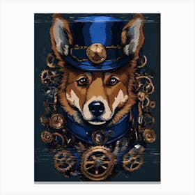 Steampunk Corgi Canvas Print