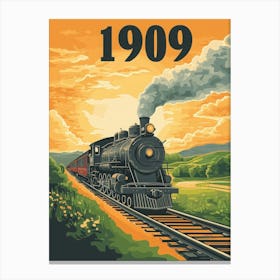 Aihrgdesign A Vintage Travel Poster Of A Powerful Steam Locom 4d27eddd F662 4547 Bc51 5f25e9b178dd 1 Canvas Print