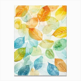 Watercolor Autumn Leaves 4 Canvas Print