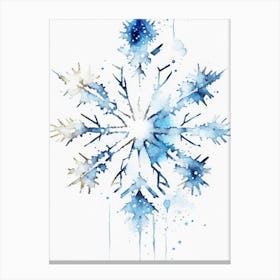 Crystal, Snowflakes, Minimalist Watercolour 1 Canvas Print