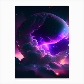 Oort Cloud Neon Nights Space Canvas Print