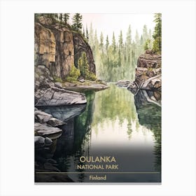Oulanka National Park Finland Watercolour 4 Canvas Print