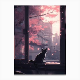 Cat In The Window Canvas Print