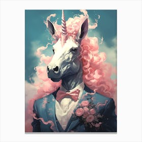 Unicorn In A Suit 3 Canvas Print