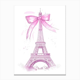 Pink Eiffel Tower 1 Canvas Print