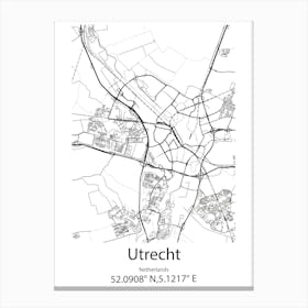 Utrecht,Netherlands Minimalist Map Canvas Print