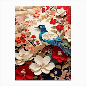 Bird On A Flower Canvas Print