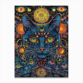 Psychedelic Cat 6 Canvas Print