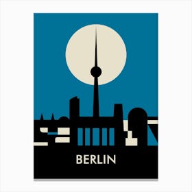 Berlin Skyline Blue Canvas Print