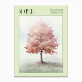 Maple Tree Atmospheric Watercolour Painting 4 Poster Canvas Print