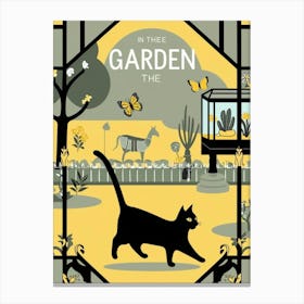 In The Garden The Cat Canvas Print