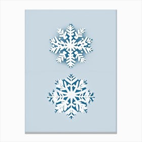 Snowflakes In The Snow,  Snowflakes Retro Minimal 1 Canvas Print