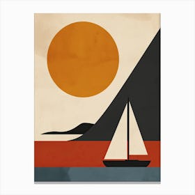 Sailboat In The Sun, Scandinavian Simplicity Canvas Print