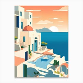 Santorini Villa Canvas Print