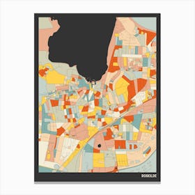 Roskilde Denmark Map Canvas Print