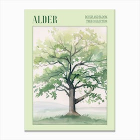 Alder Tree Atmospheric Watercolour Painting 6 Poster Canvas Print