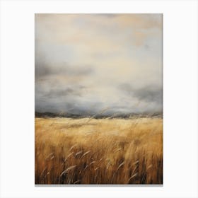 Vintage Neutral Hay Field Canvas Print