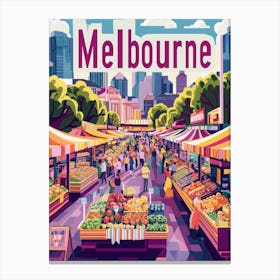 Aihrgdesign A 1970s Inspired Travel Poster For Melbourne 3 Canvas Print