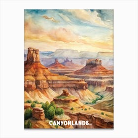 Canyonlands National Park Watercolor Painting Canvas Print