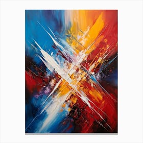 Abstract Painting Interwoven With Elements Of Chaos Featuring Swirling Colors That Represent Beauty Canvas Print