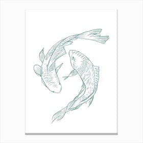 Green Koi Fish Canvas Print