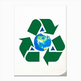 Environment Centric Illustration Depicting An Iconic Abstract Triangular Recycling Symbol Intertwin (7) Canvas Print