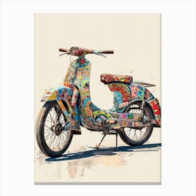 Vintage Colorful Scooter 28 Canvas Print
