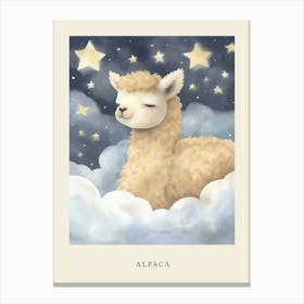 Sleeping Baby Alpaca 3 Nursery Poster Canvas Print