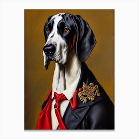 Great Dane Renaissance Portrait Oil Painting Canvas Print