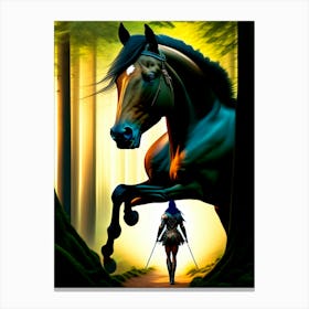 Horse In The Woods Canvas Print