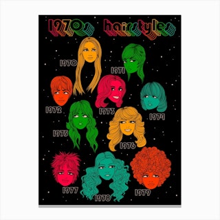 70s Hairstyles Canvas Print