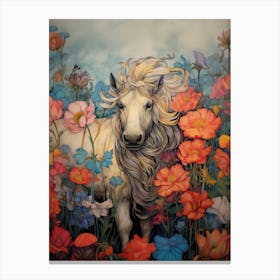 Icelandic Pony In The Poppies Canvas Print