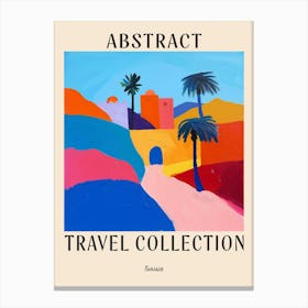 Abstract Travel Collection Poster Tunisia 1 Canvas Print