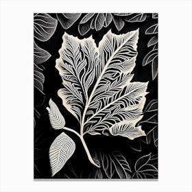 Sandalwood Leaf Linocut 2 Canvas Print