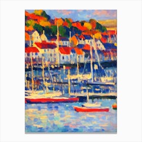 Port Of Oslo Norway Brushwork Painting harbour Canvas Print