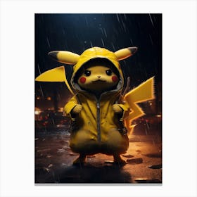 Pikachu In Raincoat 1 Canvas Print