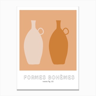 Formes Bohemes Bohemian Shape Brown Vases Canvas Print